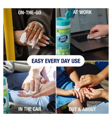 Wet Ones be Gentle Biodegradable Antibacterial Hand Wipes Canister 50s