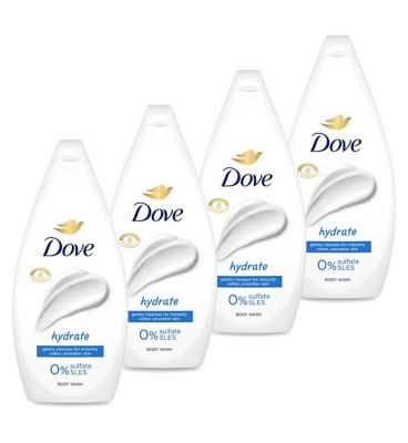 Dove Essential Care Body Wash Hydrate 450ml x4 Bundle