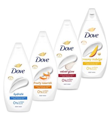 Dove Essential Body Wash Variety 450ml x4