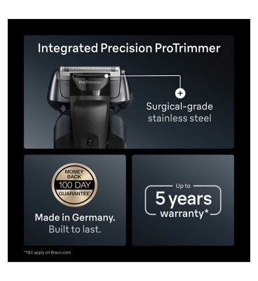 Braun Series 8 Electric Shaver, 4+1 Precision Head & Trimmer, SensoAdapt for any Beard Density, 8663CC, Grey