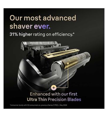 Braun Series 9 PRO+ Electric Shaver, 5+1 Ultra Thin Precision Blades, Pro SensoAdapt, Up to 60 min, Charging Stand, 9610S, Black