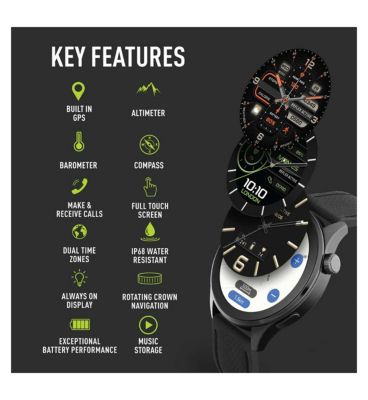 Reflex Active Series 45 Black Amoled Built in GPS Watch