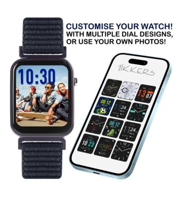 Tikkers Kids Series 13 Navy Velcro Strap Smart Watch