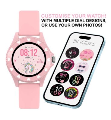 Tikkers Kids Series 34 Pink Silicone Strap Smart Watch