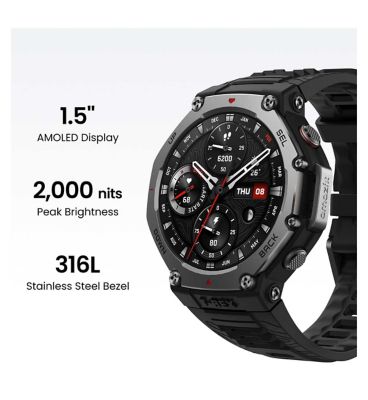Amazfit T-Rex 3 Amoled Smartwatch Onyx 1.5 Inch
