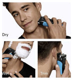 Braun Series 3+ Electric Shaver, Precision Trimmer, Wet & Dry, 3040S, Blue