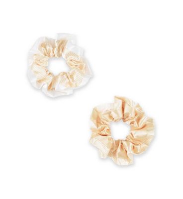 Silver Cloud Buttercup Large Satin Scrunchies