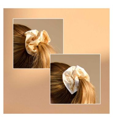 Silver Cloud Buttercup Large Satin Scrunchies