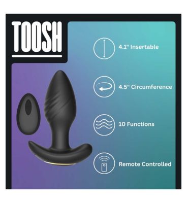 Toosh Remote Controlled Silicone Rotating and Vibrating Butt Plug