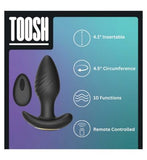 Toosh Remote Controlled Silicone Rotating and Vibrating Butt Plug