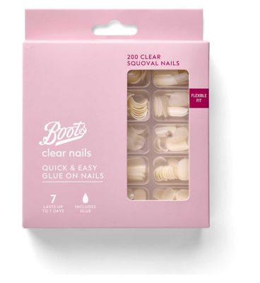 Boots False Nail Clear Squoval Nail 200s