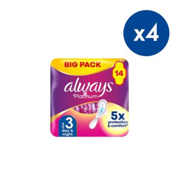 Always Platinum Value Pack Size 3 14ct Bundle x4