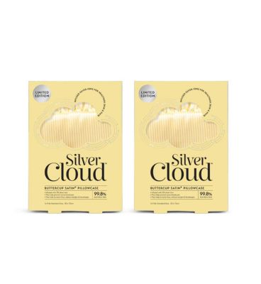 Silver Cloud Satin Frilly Pillowcase Twin Pack  - Buttercup Collection