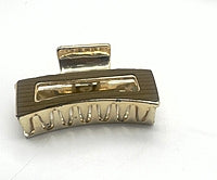 Dark brown And Gold Rectangular Hair Claw Clip