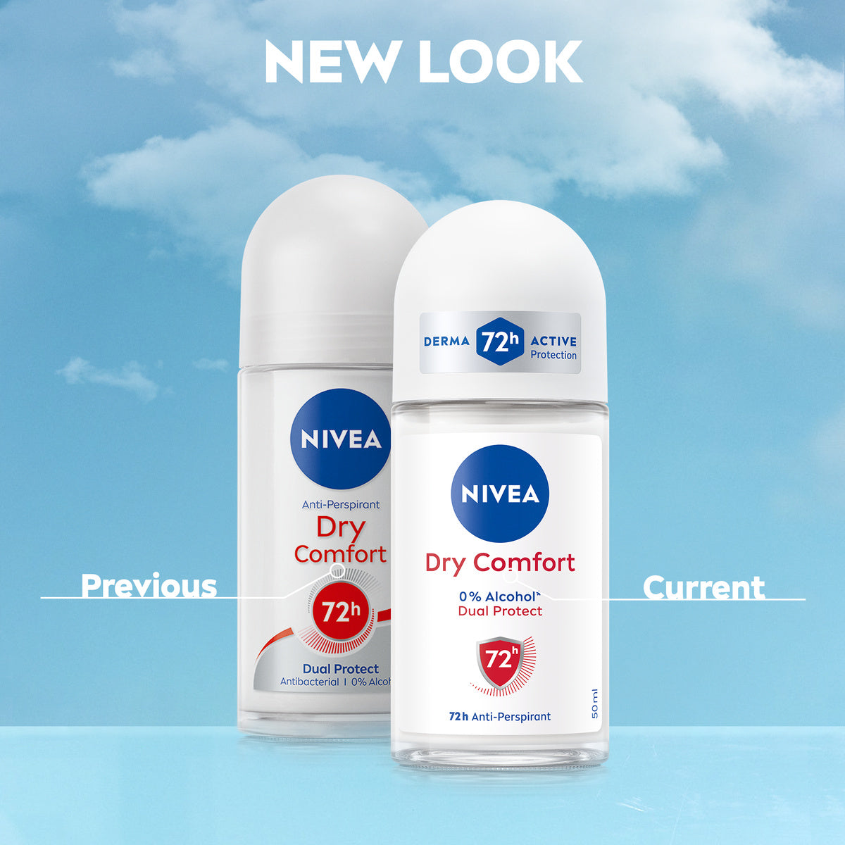 Dry Comfort Anti-perspirants Roll-on For Women, 72h- 50m