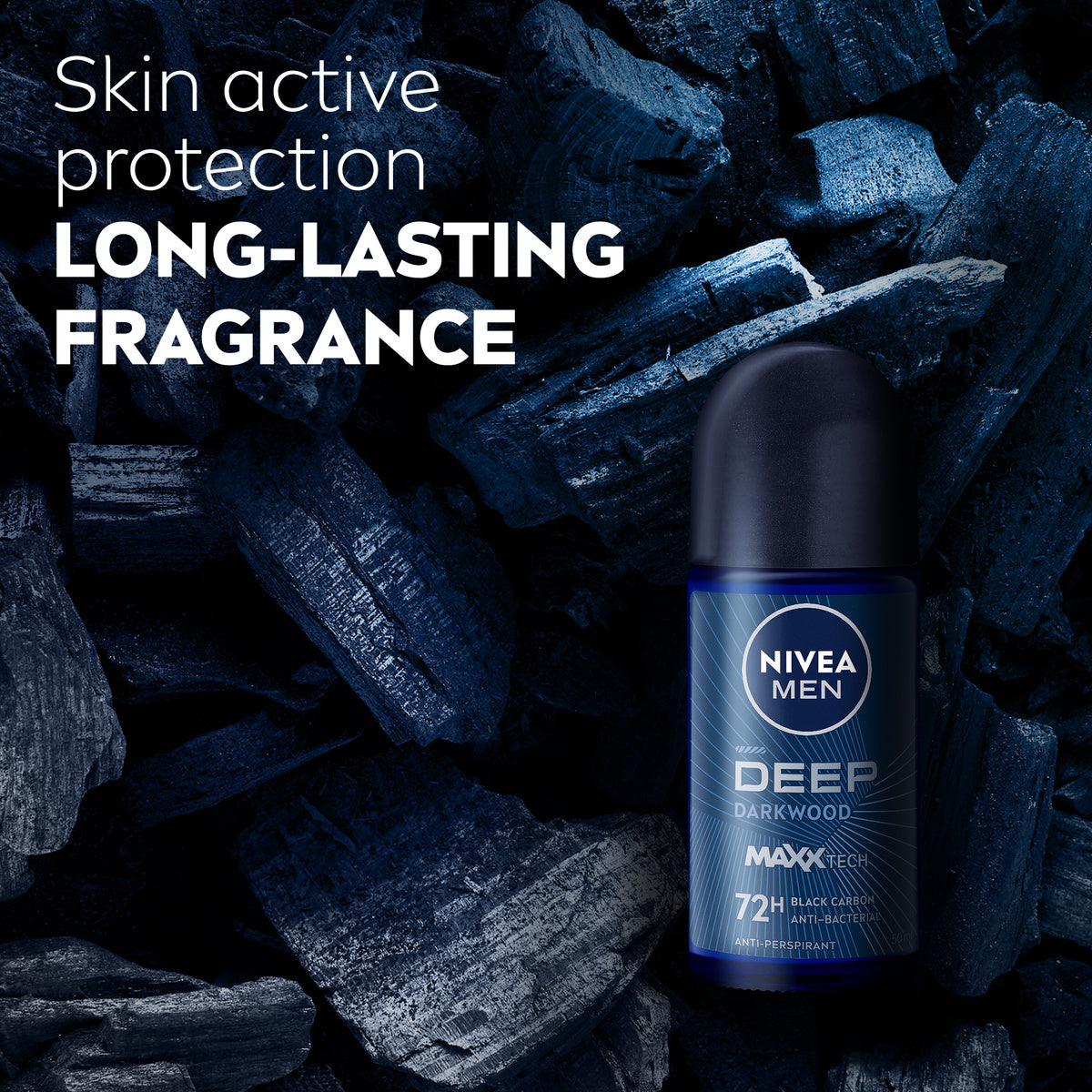 NIVEA MEN Deep Anti-Perspirant Roll-on For Men, 72h - 50ml