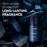 NIVEA MEN Deep Anti-Perspirant Roll-on For Men, 72h - 50ml