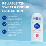 Dry Comfort Anti-perspirants Roll-on For Women, 72h- 50m