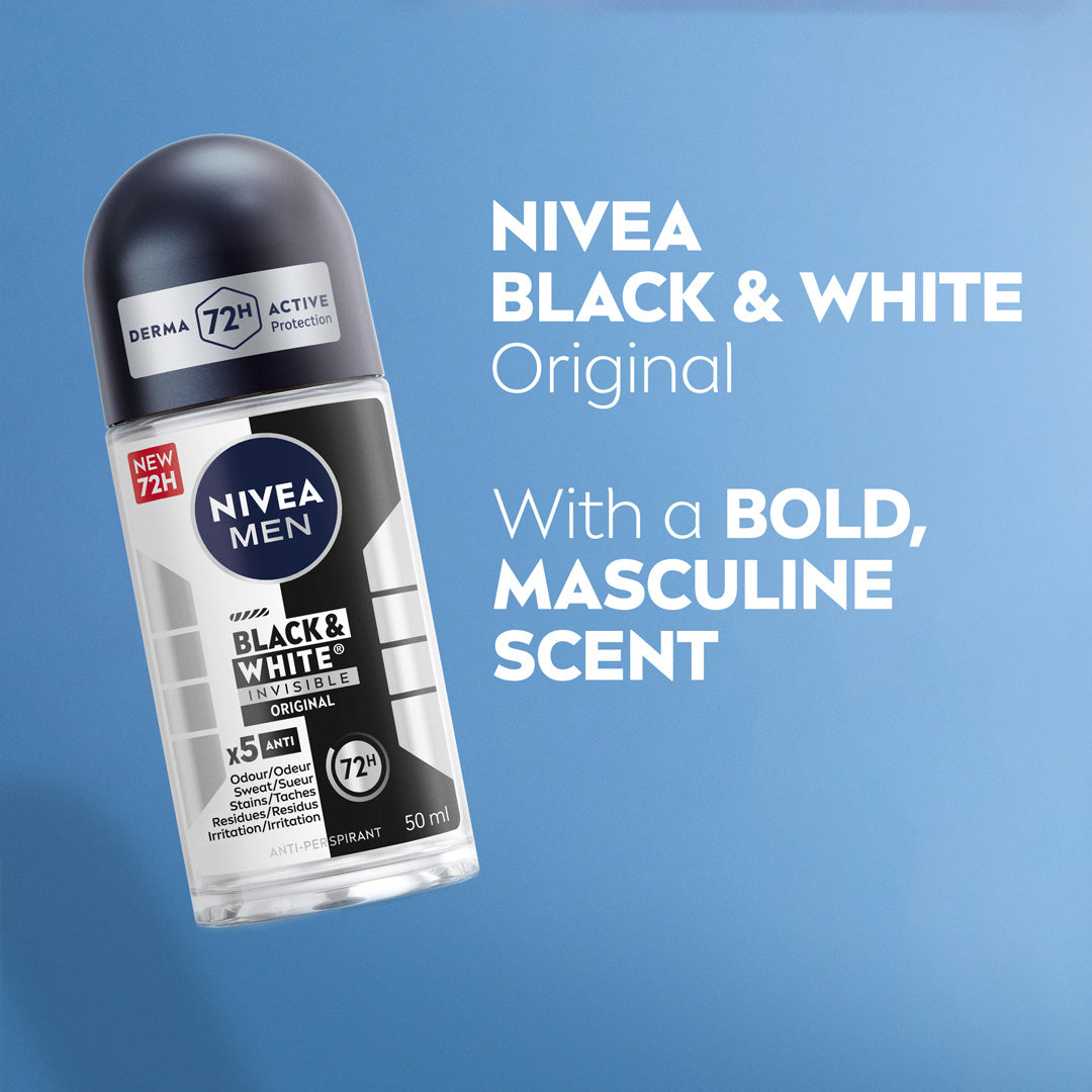 NIVEA Black & White Invisible Clear Anti-Perspirant Roll-on For Women 72h - 50ml