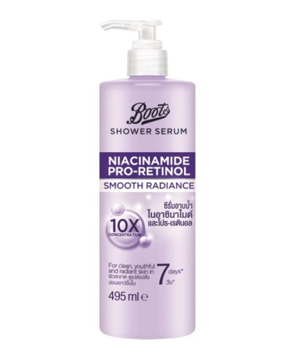 Boots Niacinamide Pro Retinol Smooth Shower Serum – 495ml