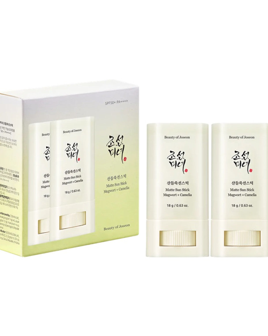 Beauty of Joseon Matte Sun Stick: Mugwort+Camelia (SPF 50+ PA++++) – Twin Pack