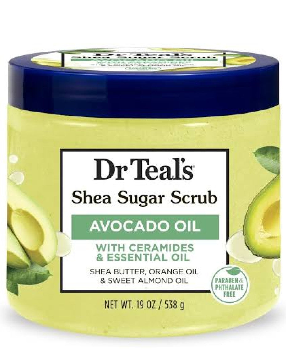 Dr Teal’s Shea Sugar Scrub, with Ceramides & Avocado Essential Oil