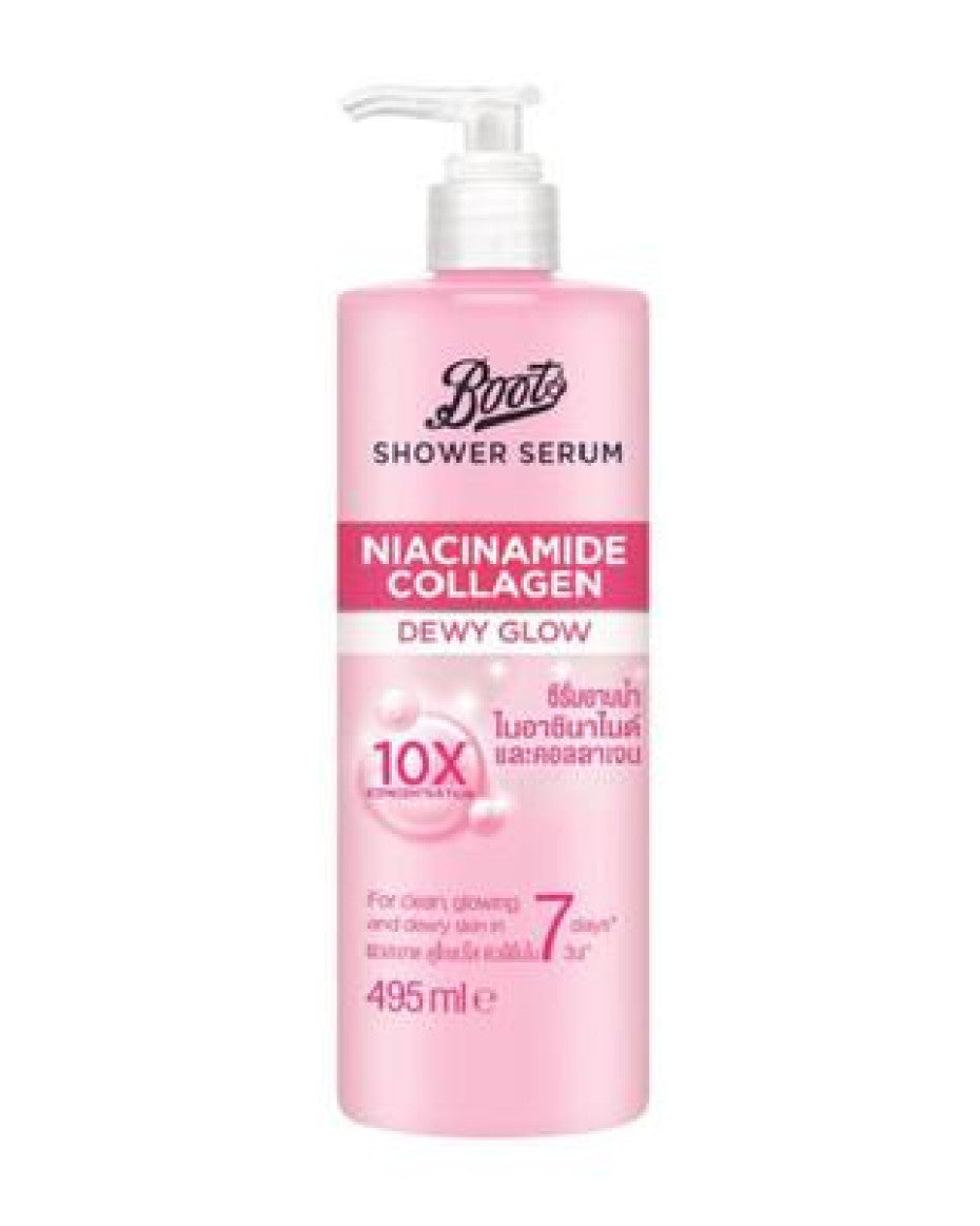 Boots Shower Serum Niacinamide Collagen Dewy Glow – 495ml
