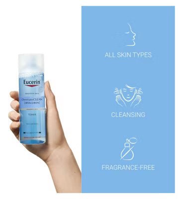 Eucerin DermatoCLEAN Face Cleansing Toner with Hyaluronic Acid, 200ml